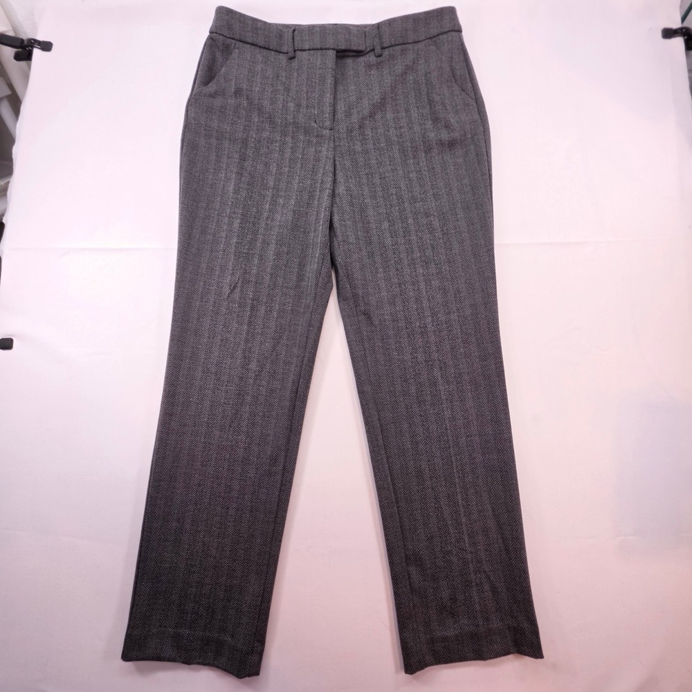 Simply Vera Vera Wang Womens Grey Herringbone Slim Straight Dress Pants Size 16